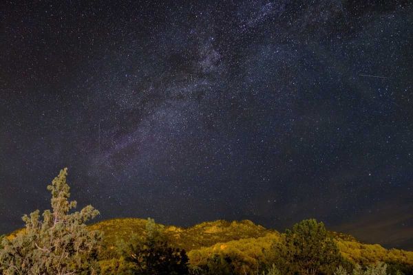 USA, Colorado Milky Way above mountains